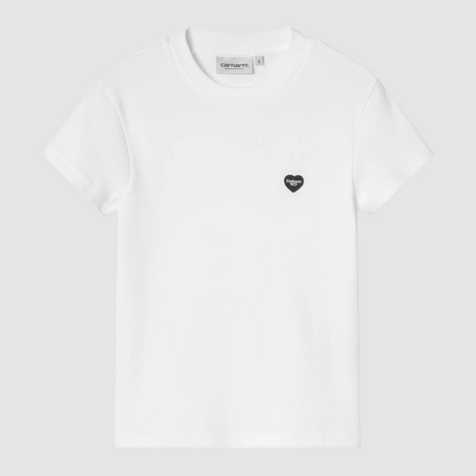 W' S/S Small Heart Patch T-Shirt White / Black