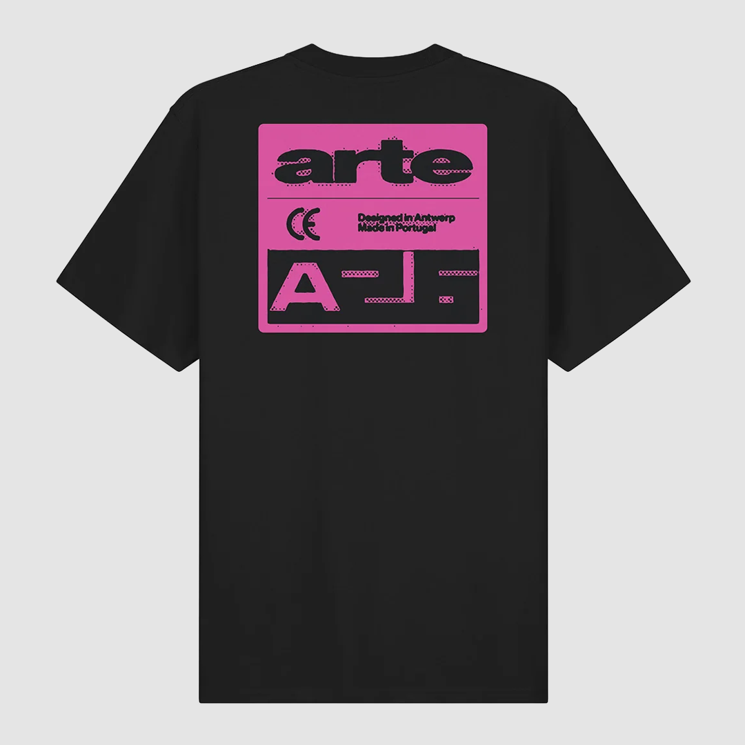Pink Serial T-Shirt Black
