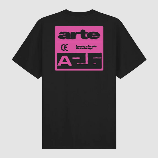 Pink Serial T-Shirt Black