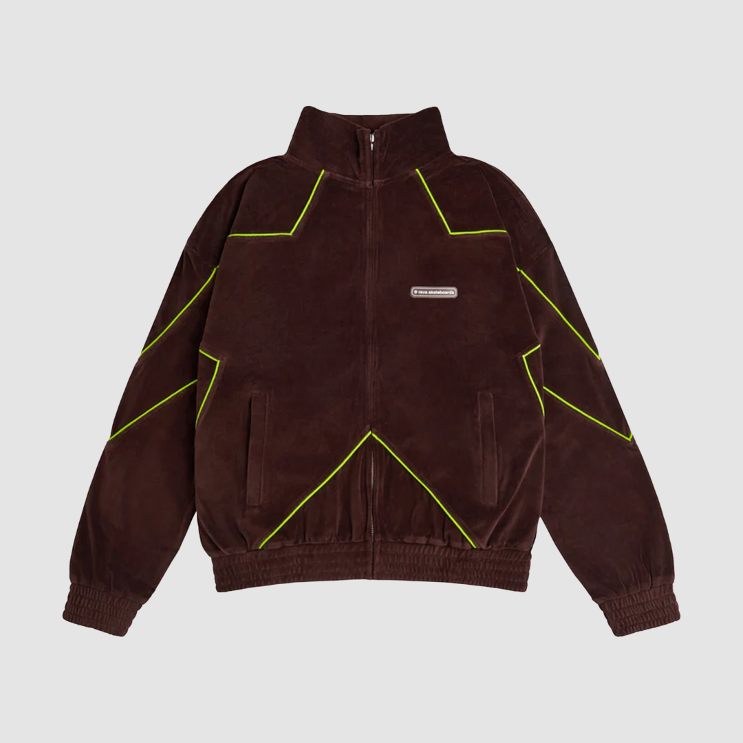 Chrissy Velvet Tracksuit Jacket Brown