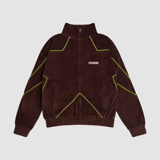 Chrissy Velvet Tracksuit Jacket Brown