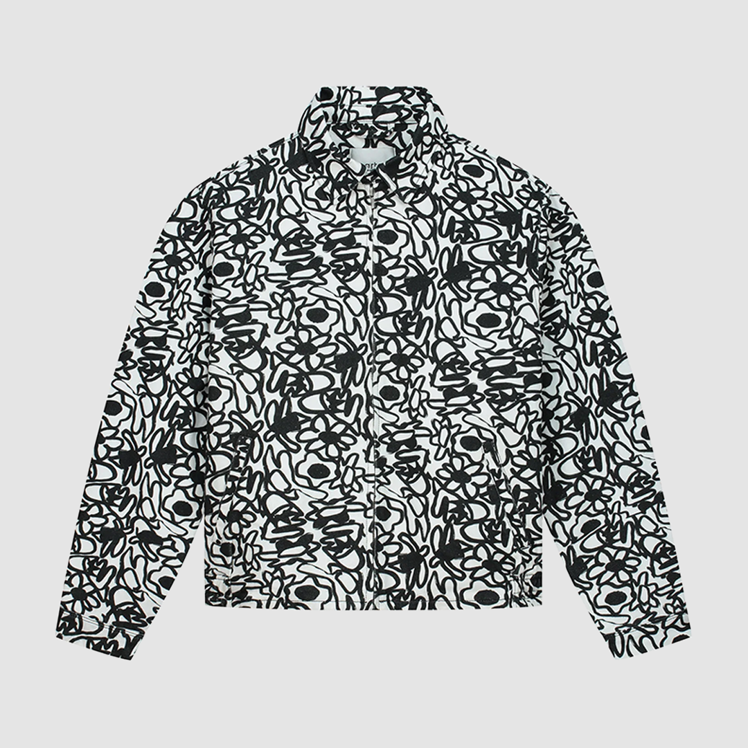 Allover Flower Jacket Black / White