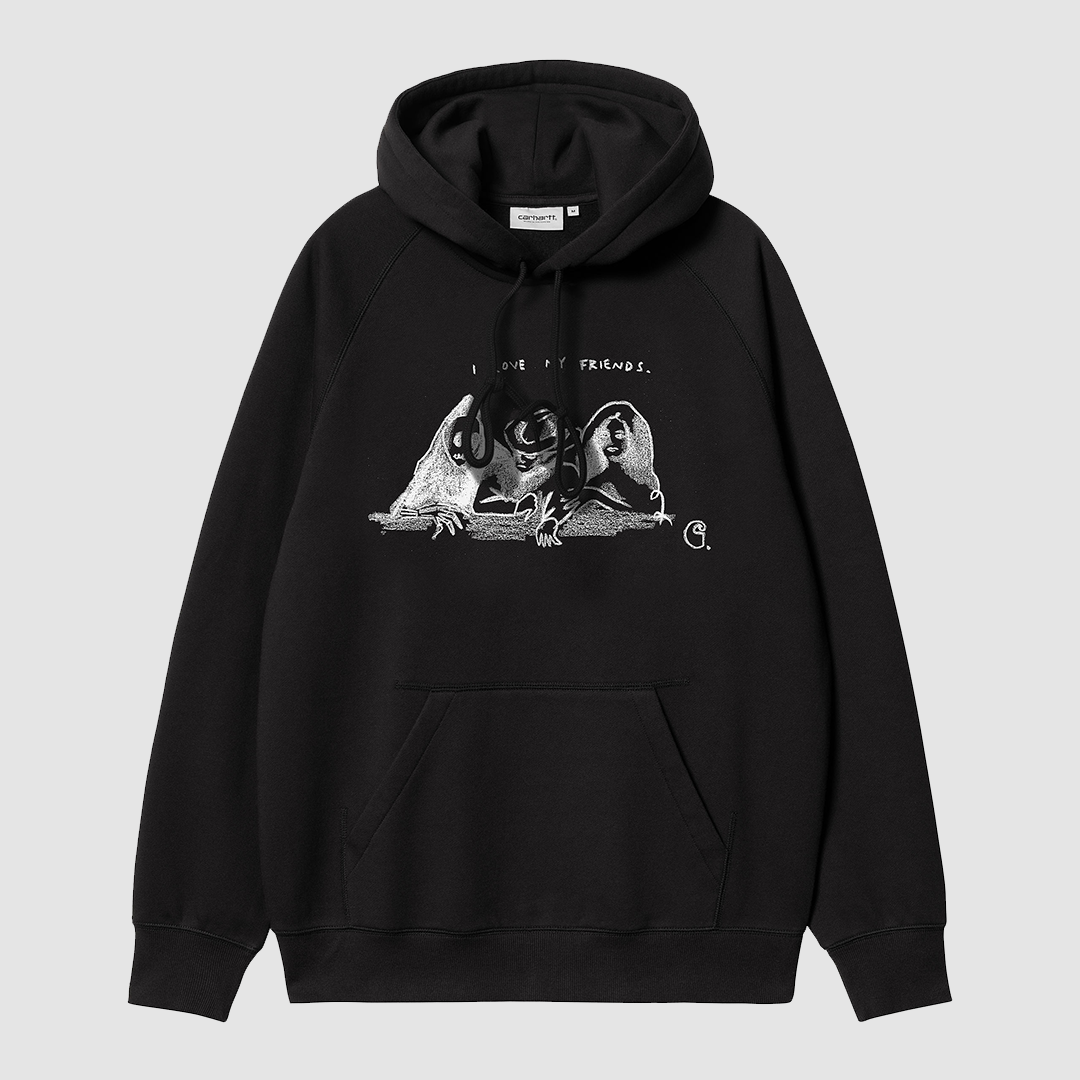 Hooded Pepe Friends Sweat Black / White