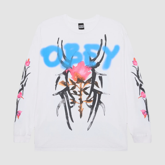 Obey Rose Tribal LS T-Shirt White
