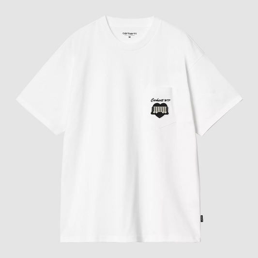 S/S Heart Train Pocket T-Shirt White