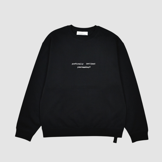 Loose Fit Crew Landart Print Black