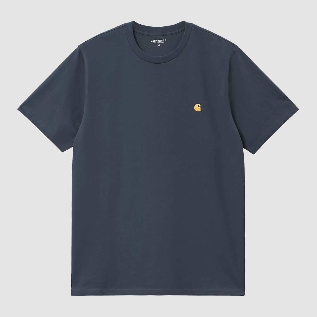 S/S Chase T-Shirt Dusky Blue / Gold
