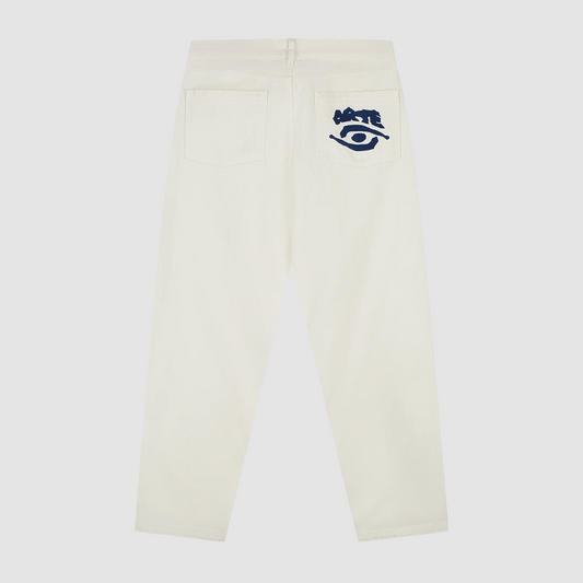 Back Pocket Graphic Pants Cream