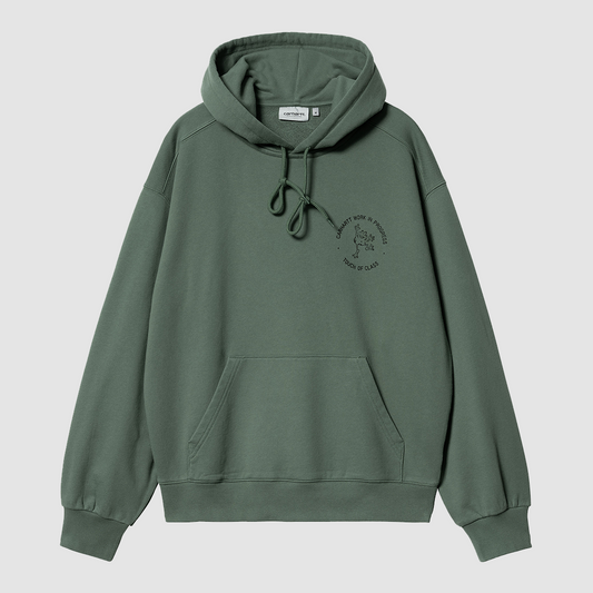 Hooded Stamp Sweat Duck Green / Black Stone Washed