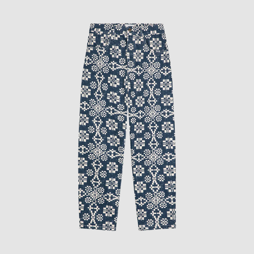 Kaleidoscope Pattern High Waist Jeans