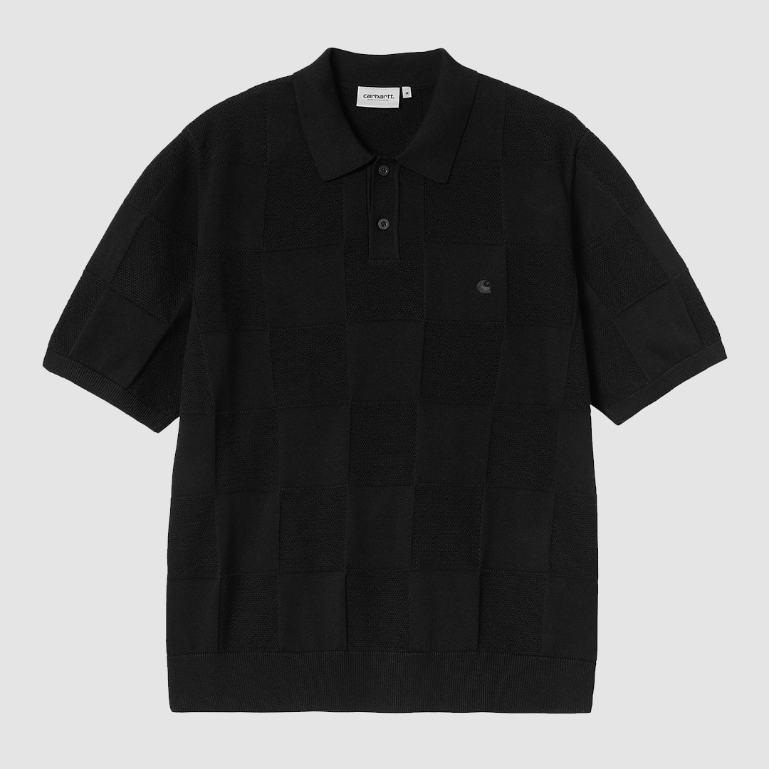 S/S Checker Polo Black
