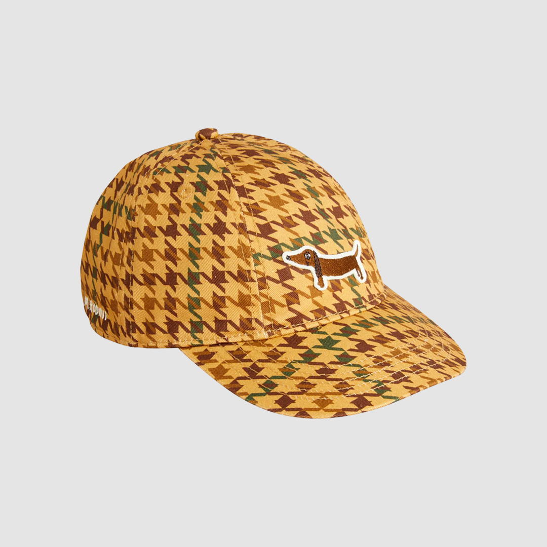 Dog Houndstooth AOP Soft Cap Beige