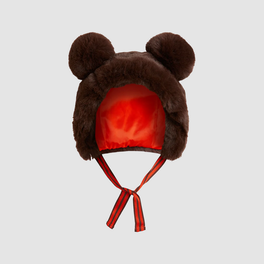 Faux Fur Ear Hat Brown