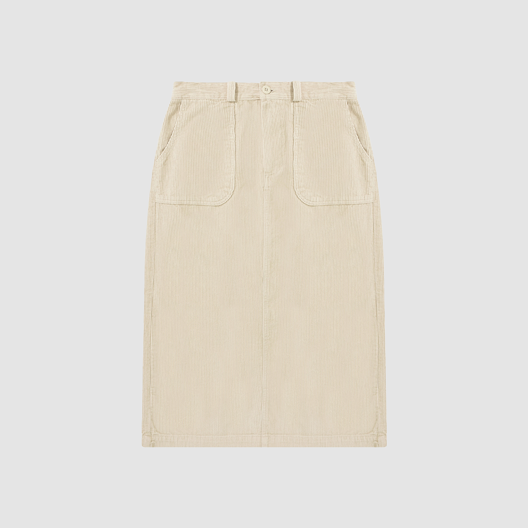 Corduroy Fatigue Skirt Cream