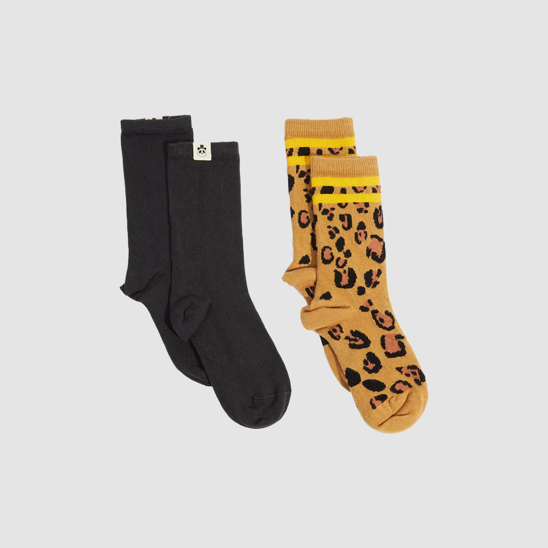 Basic Leopard 2 Pack Socks Multi