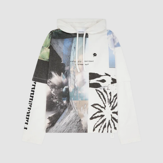 Hooded T-Shirt Collage Print