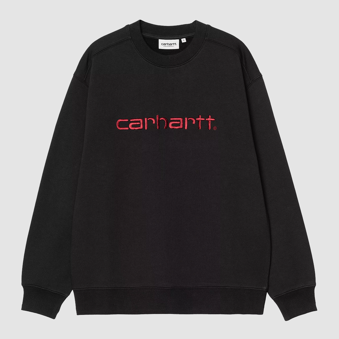 W' Carhartt Sweat Black / Scarlet