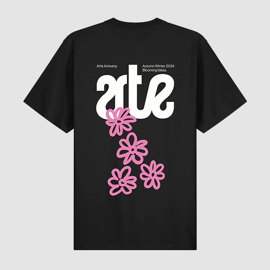 Flowers Back T-Shirt Black