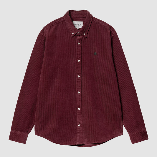 L/S Madison Cord Shirt Malbec / Black