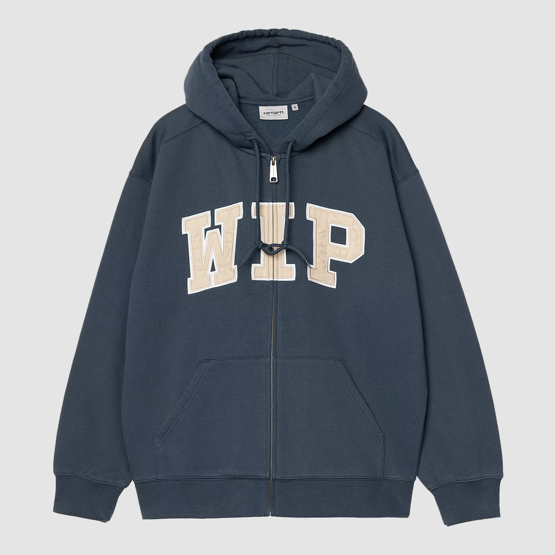 Hooded WIP Sweat Jacket Dusky Blue Stone Washed