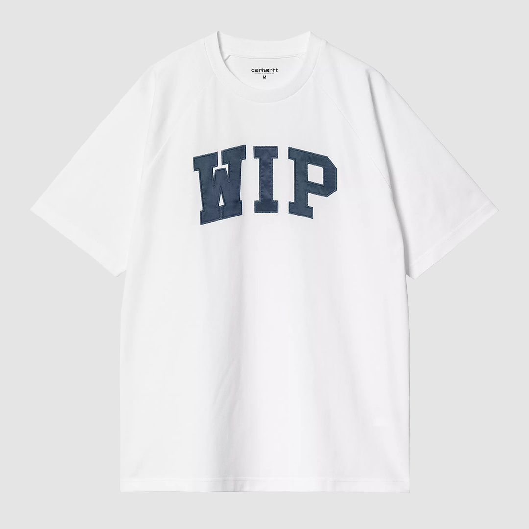 S/S WIP T-Shirt White / Dusky Blue