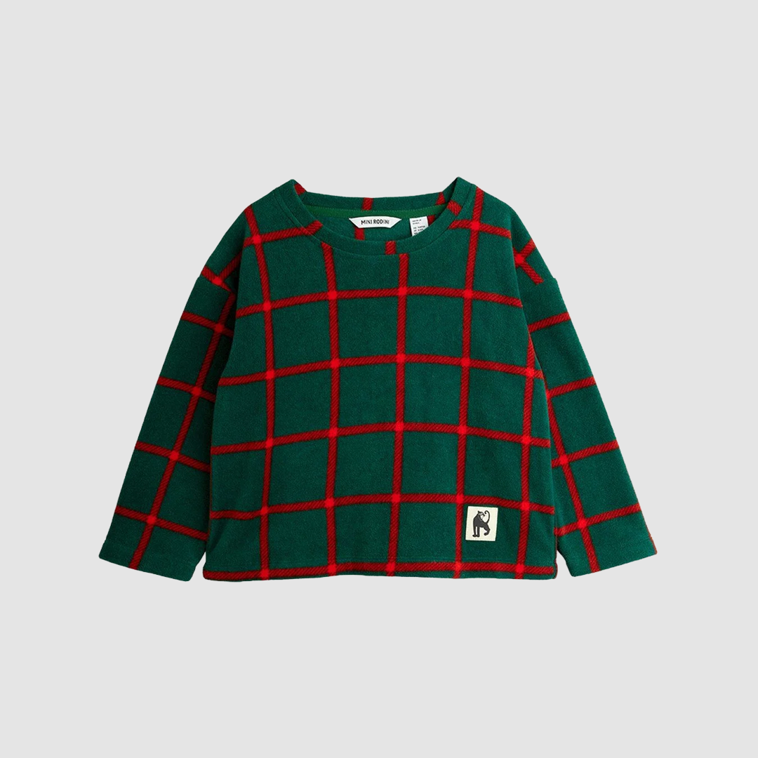 Plaid Aop Fleece LS Top