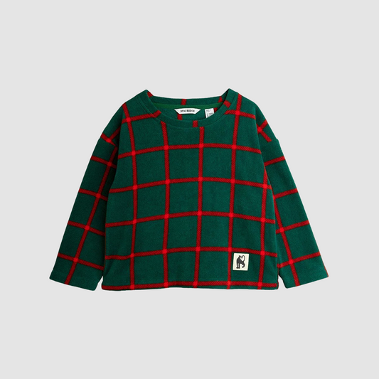 Plaid Aop Fleece LS Top