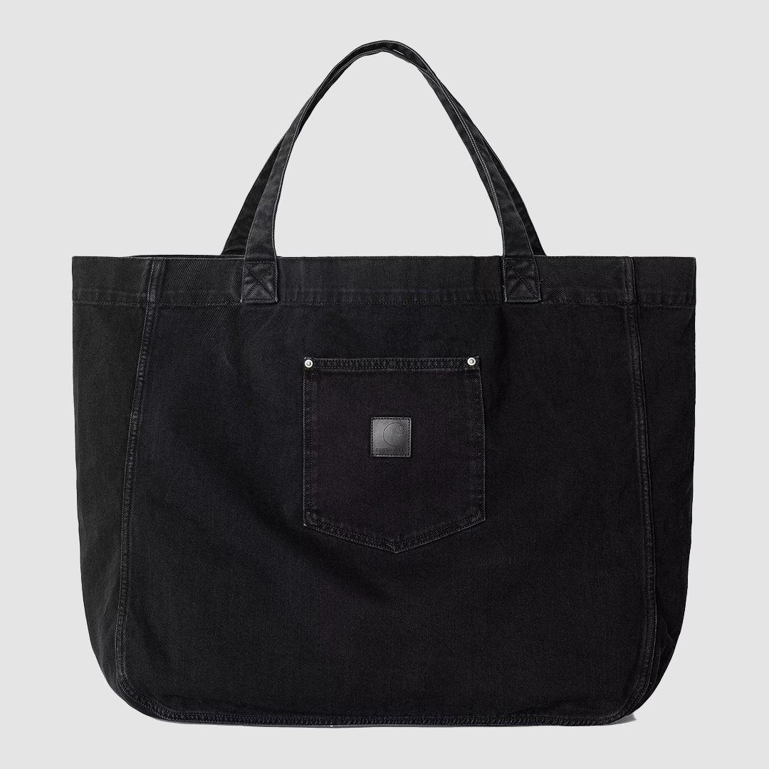 Rivet Tote Bag Black Stone Washed