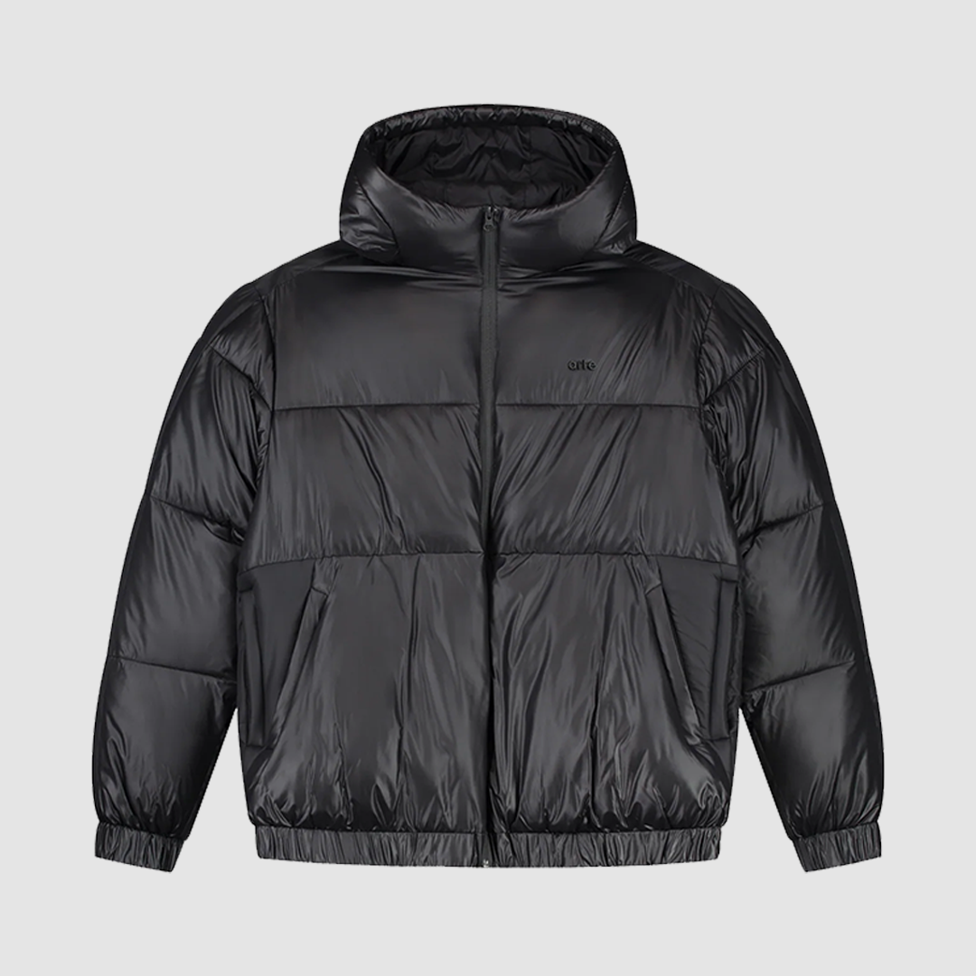 Shiny Puffer Jacket Black