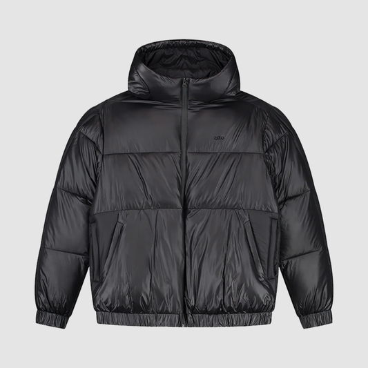 Shiny Puffer Jacket Black