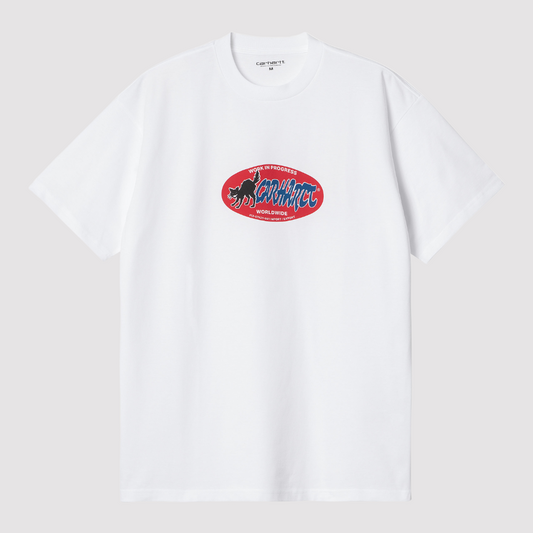 S/S Cat Sticker T-Shirt White