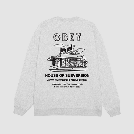 Obey House Of Subversion Crew Heather Grey