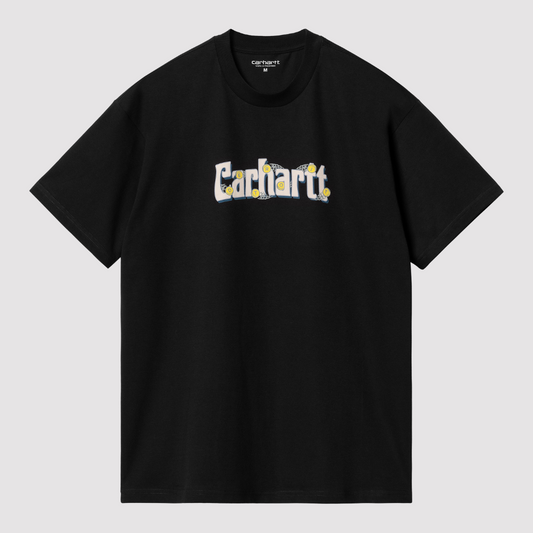 S/S Spin Script T-Shirt Cotton Black