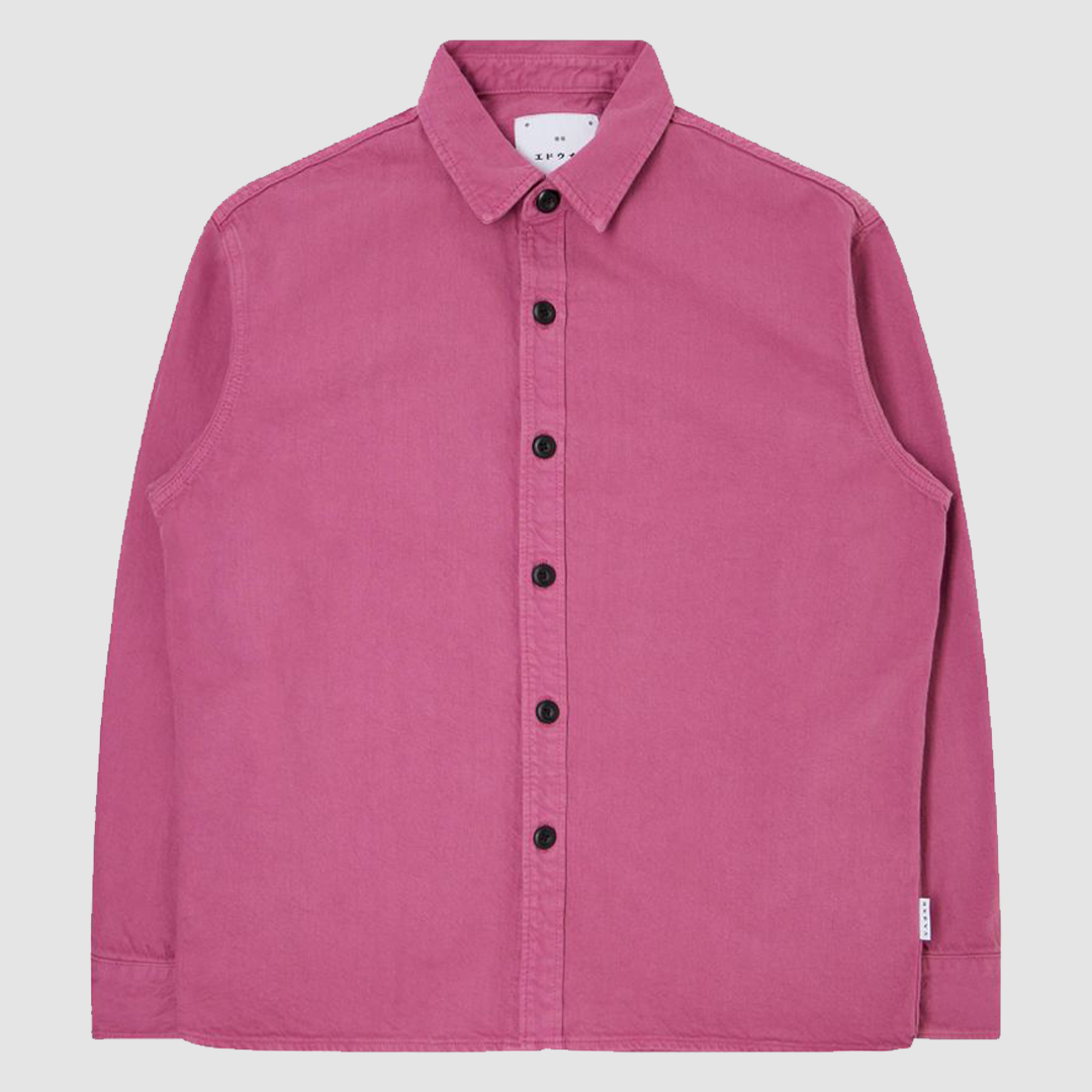 Edwin Sebastian Shirt LS Red Violet Garment Dyed