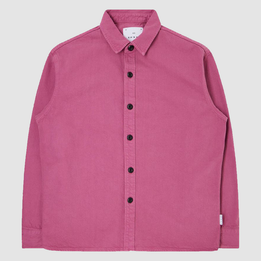 Edwin Sebastian Shirt LS Red Violet Garment Dyed