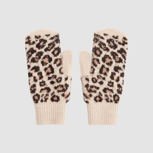 Leopard Mittens - Camel / Ebony / Oakwood