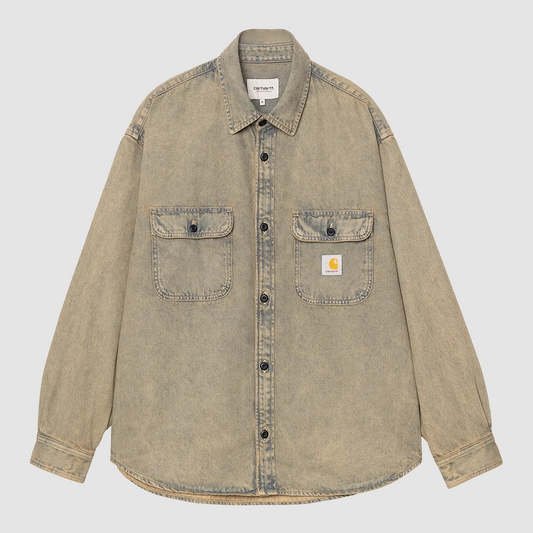 Tigan Shirt Jacket Blue / Leather Garment Dyed