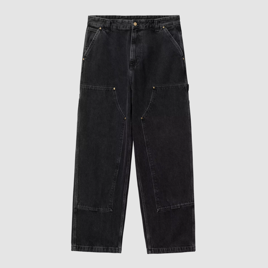 Nash Double Knee pant Black Stone Washed