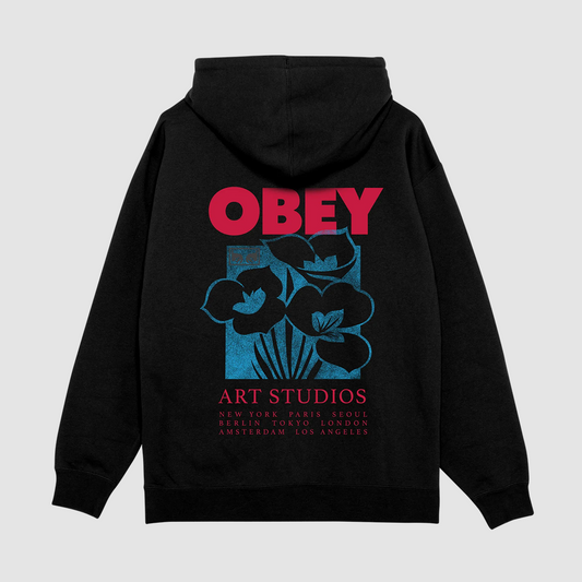 Obey Art Studio Flowers Hoodie Black