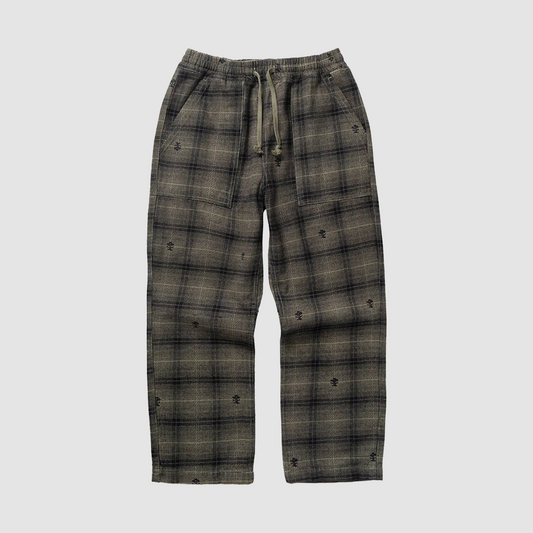 Thistle Plaid Chef Pants Olive