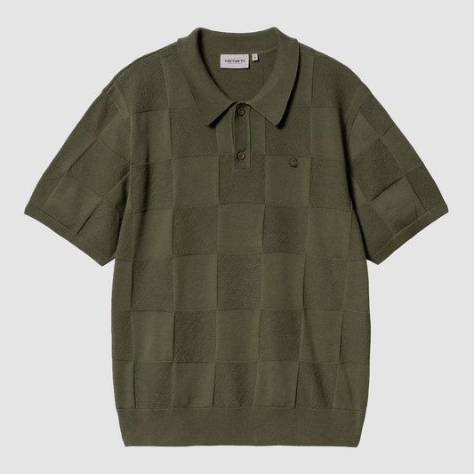 S/S Checker Polo Dollar Green