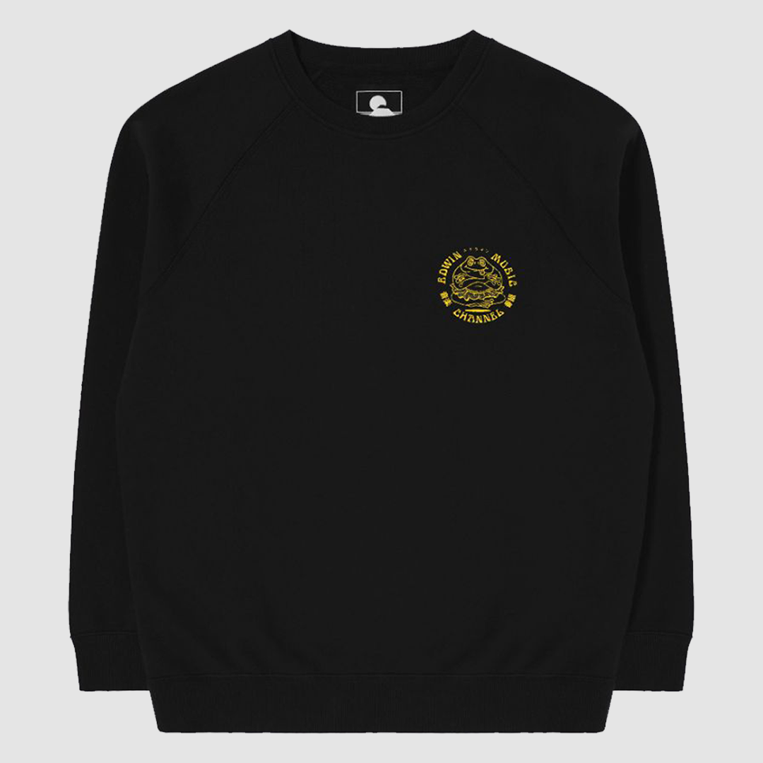 Edwin Music Channel Sweat Black Garment Washed