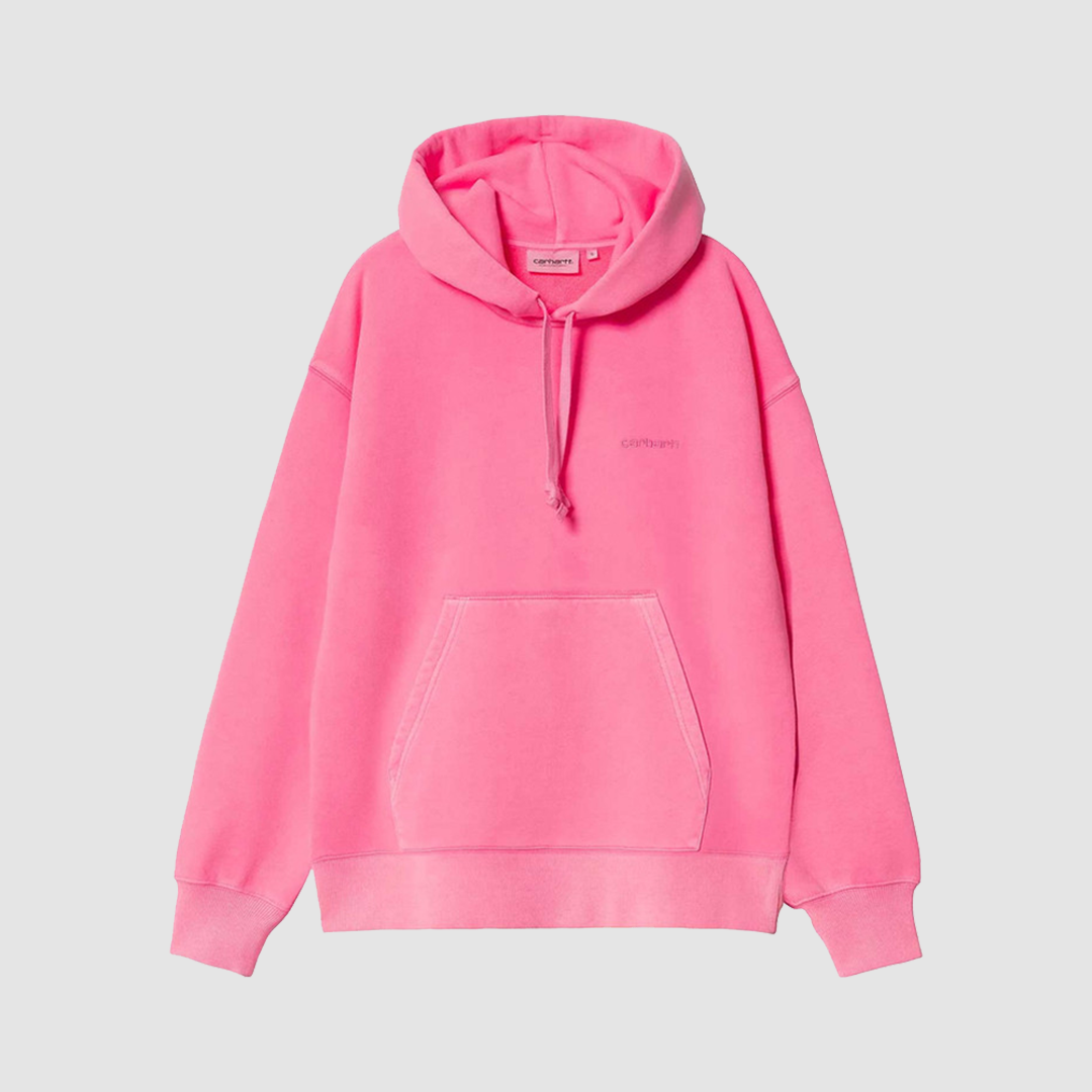W' Hooded Lumo Sweat Lumo Pink garment dyed