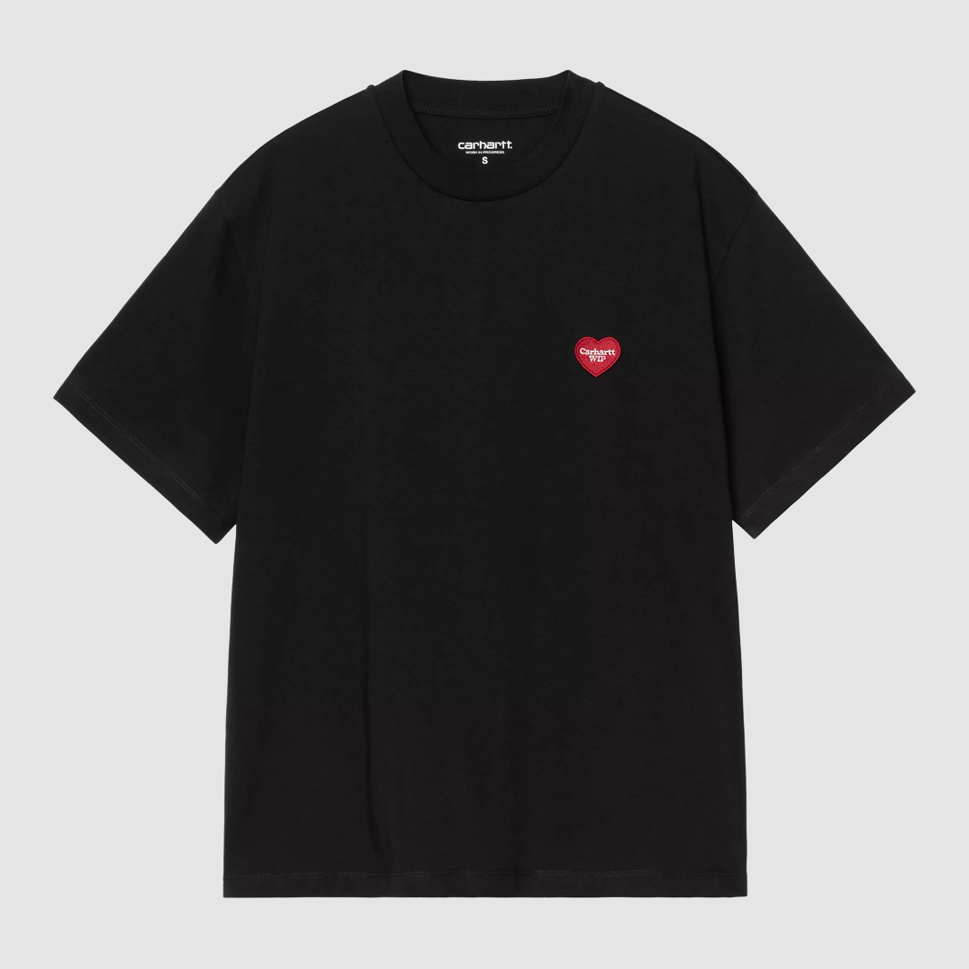 W' S/S Heart Patch T-Shirt Black / Red