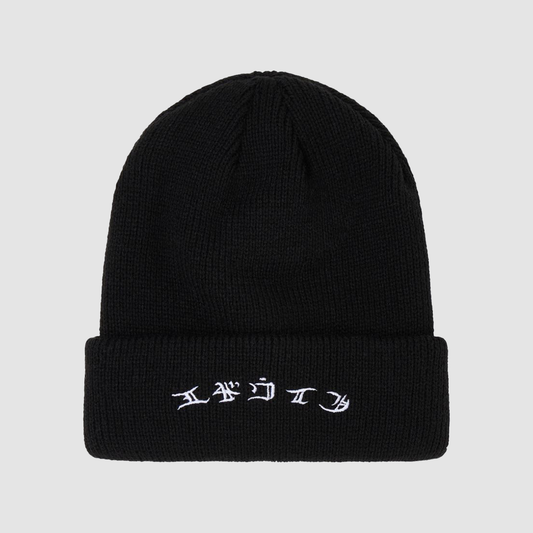 Gothic Beanie Black Garment Washed