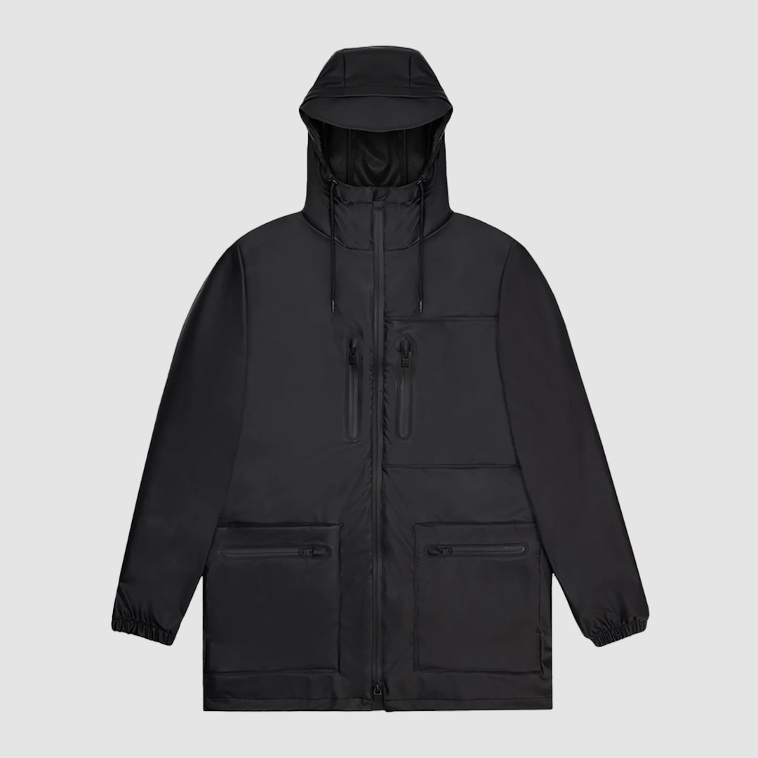 Cargo Long Jacket Black