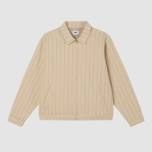 Obey Stripe Zip Up Jacket Pelican Multi