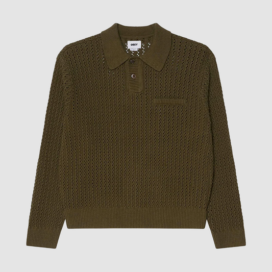 Obey Duane Polo Sweater Tea Leaf