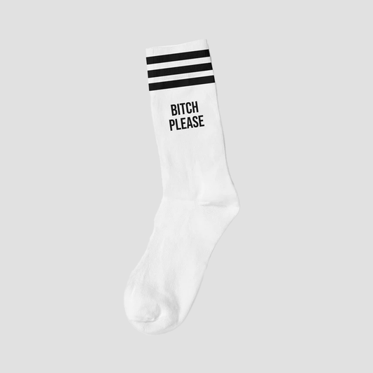 Bitch Please Black / White Socks