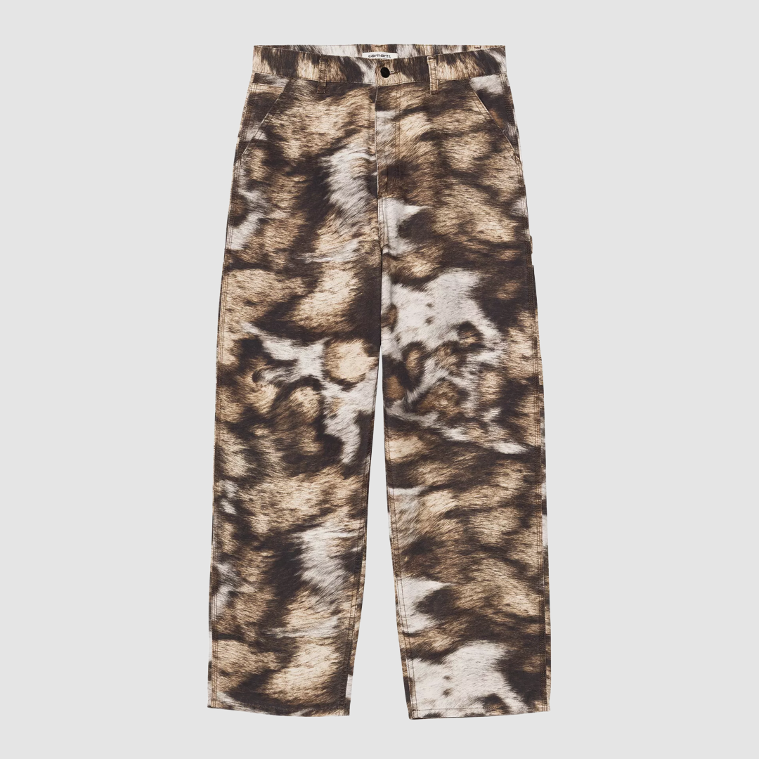 W' Brandon Single Knee Pant Wild Dog Print Stone Washed